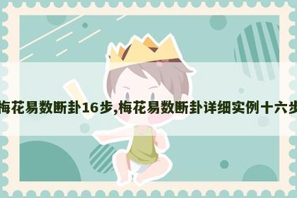 梅花易数断卦16步,梅花易数断卦详细实例十六步